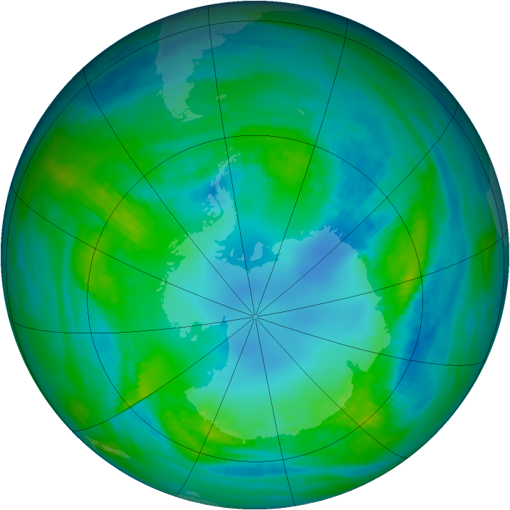 Antarctic ozone map for 30 April 1982